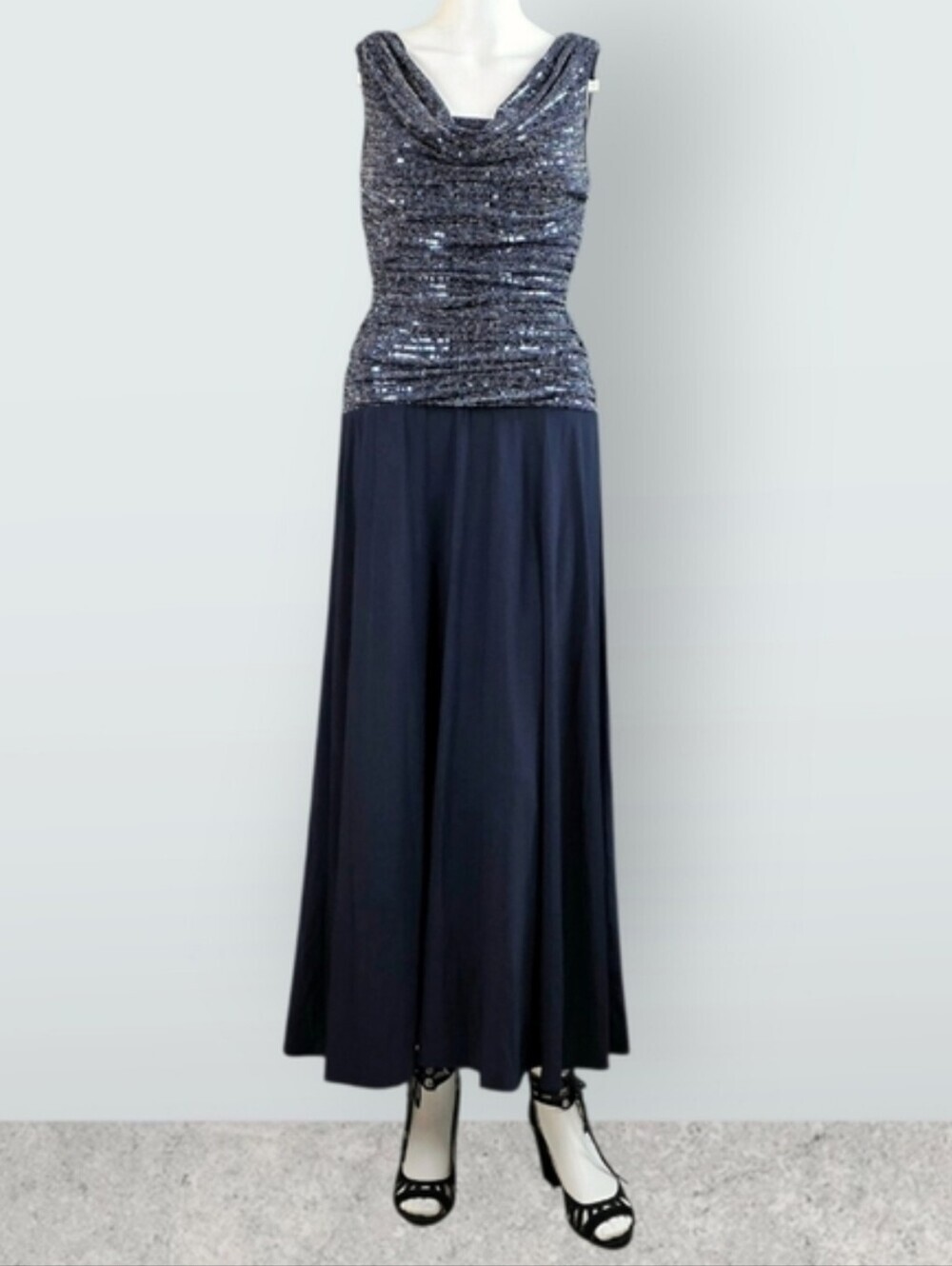 R & M Richards Petite Metallic Maxi-dress Mother Of The Bride Dress
